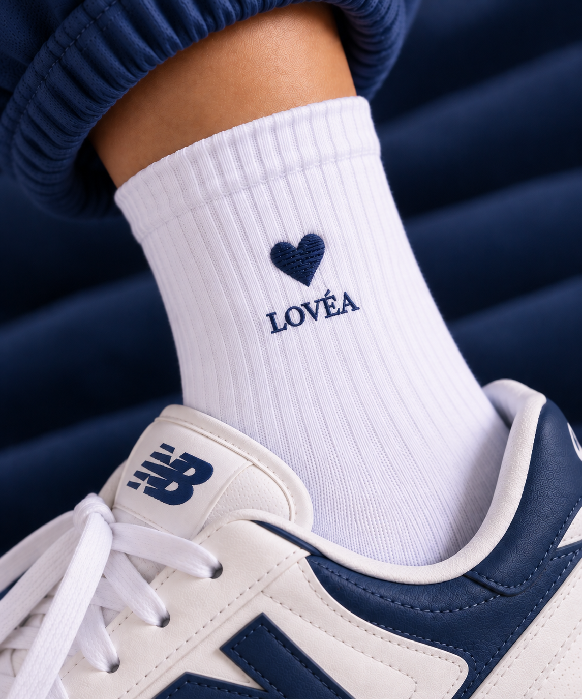 LOVÉA Icon Heart sokk i navy