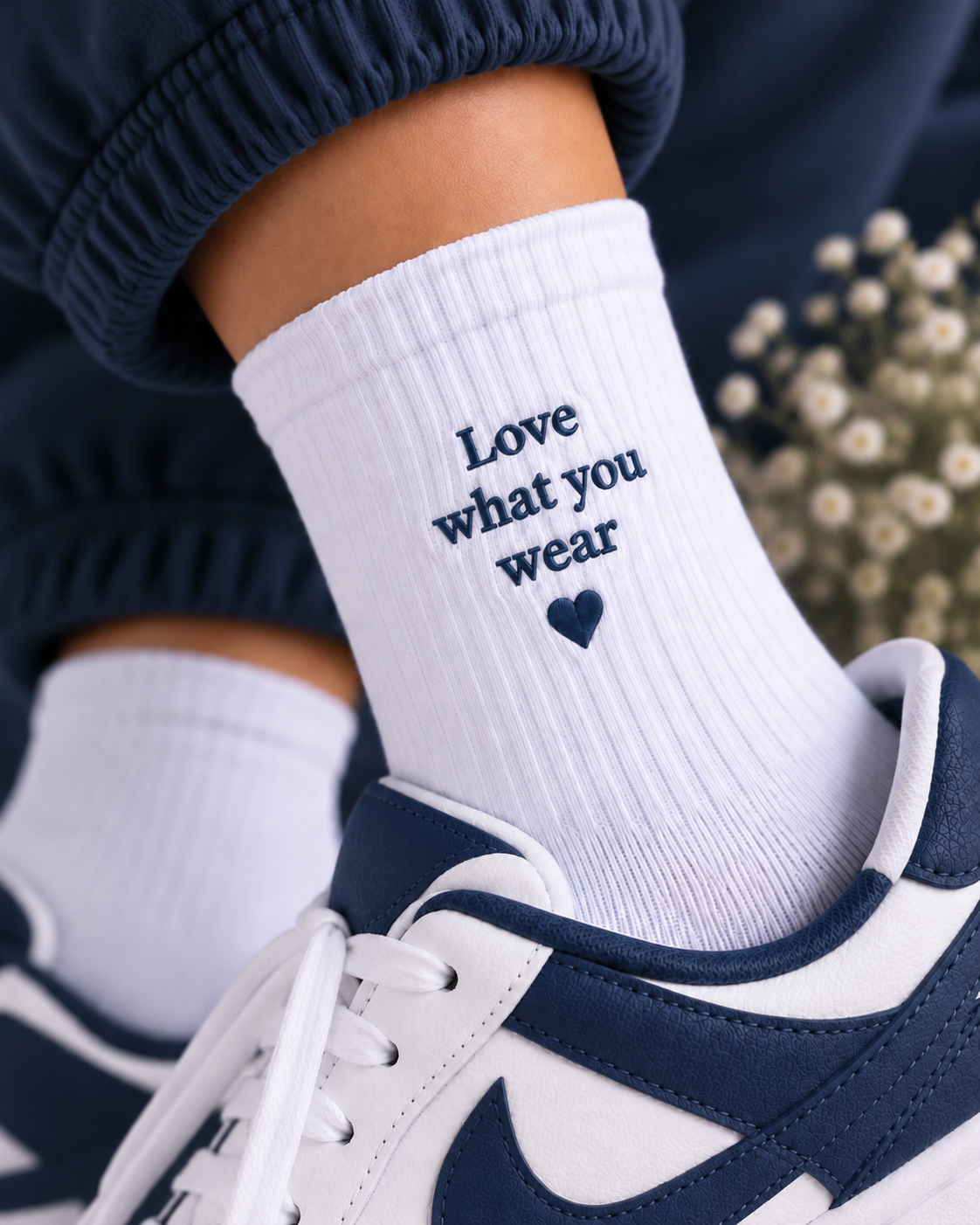 LOVÉA Statement sokk Navy - Love What You Wear